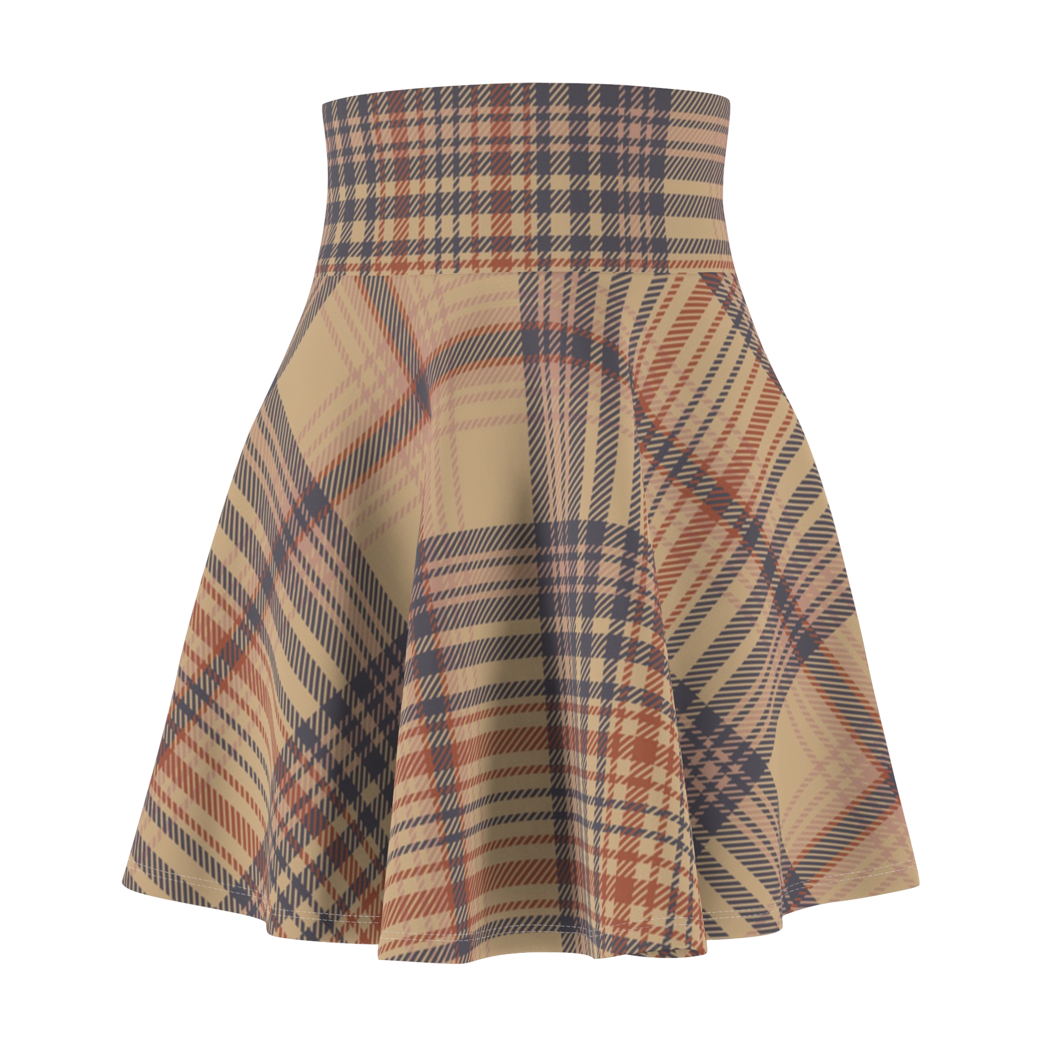 Brown Pattern Women's Skirt Women's Mini Skirt Casual A-Line Stretchy Skirt For Summer Casual Wear Skirt Havaiian - Image 2