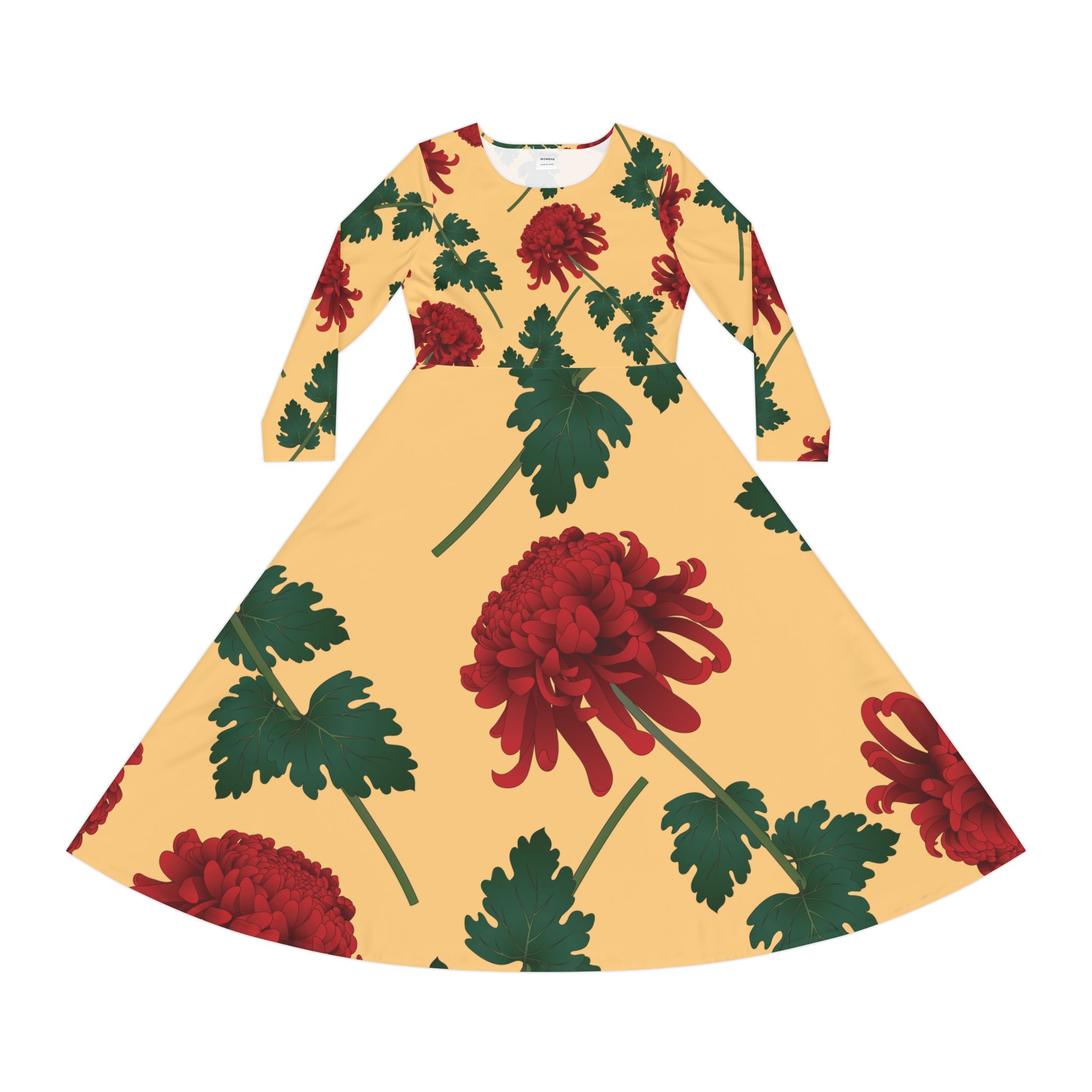 Minimalist Women's Long Sleeve Dance Dress Perfect for Gathering Partywear Various Occasions Stylish Dress Havaiian - Image 2