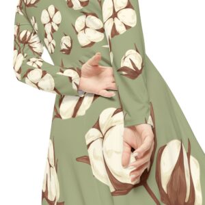 Floral Women's Long Sleeve Dance Dress Perfect for Gathering Partywear Various Occasions Stylish Dress Havaiian
