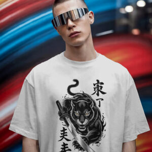 Samurai Panther Unisex T-Shirt for Women and Men Soft Comfortable Cotton T-shirt for Men and Women Havaiian