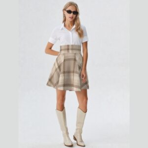 Check Pattern Women's Skirt Women's Mini Skirt Casual A-Line Stretchy Skirt For Summer Casual Wear Skirt Stylish Skirt for Her Havaiian