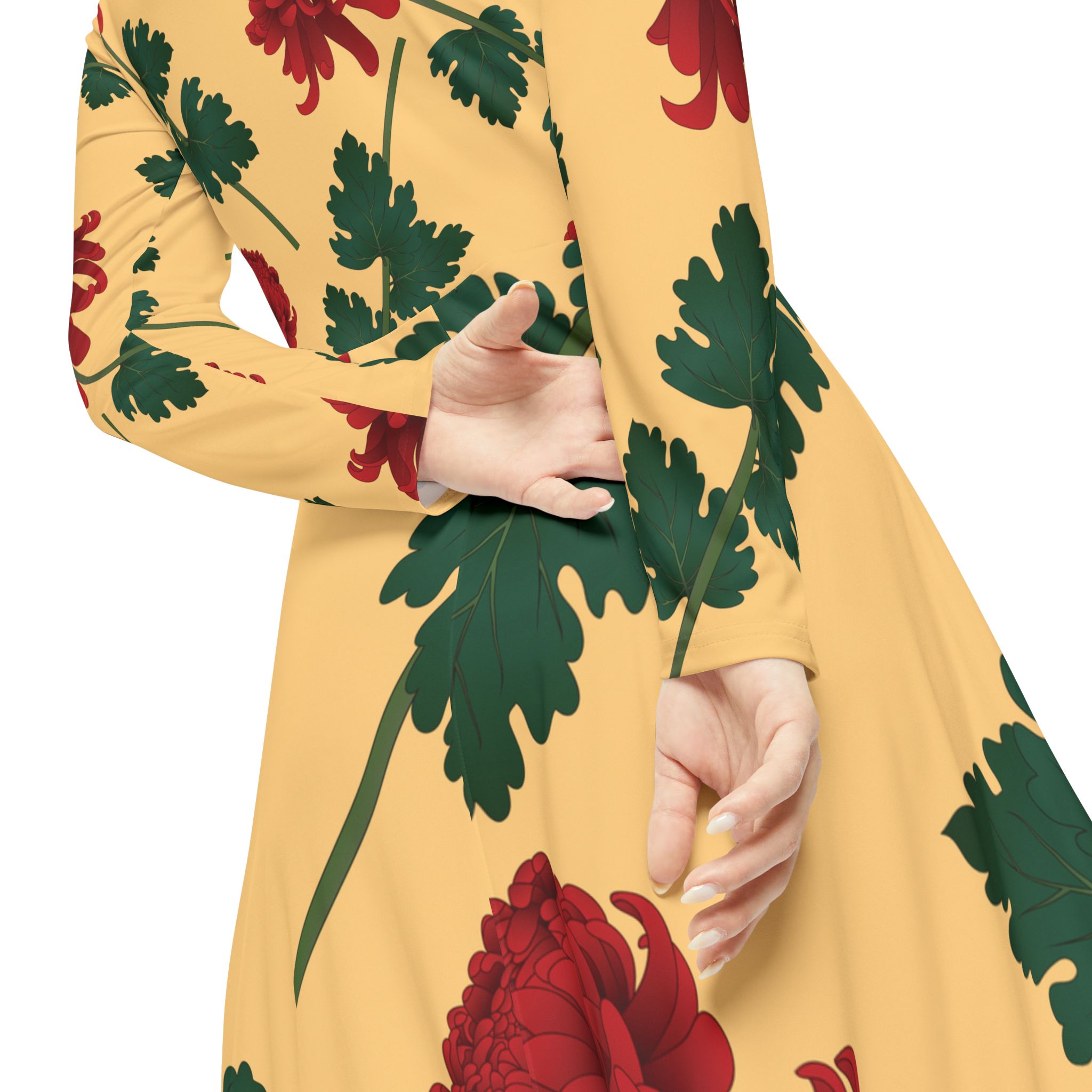 Minimalist Women's Long Sleeve Dance Dress Perfect for Gathering Partywear Various Occasions Stylish Dress Havaiian