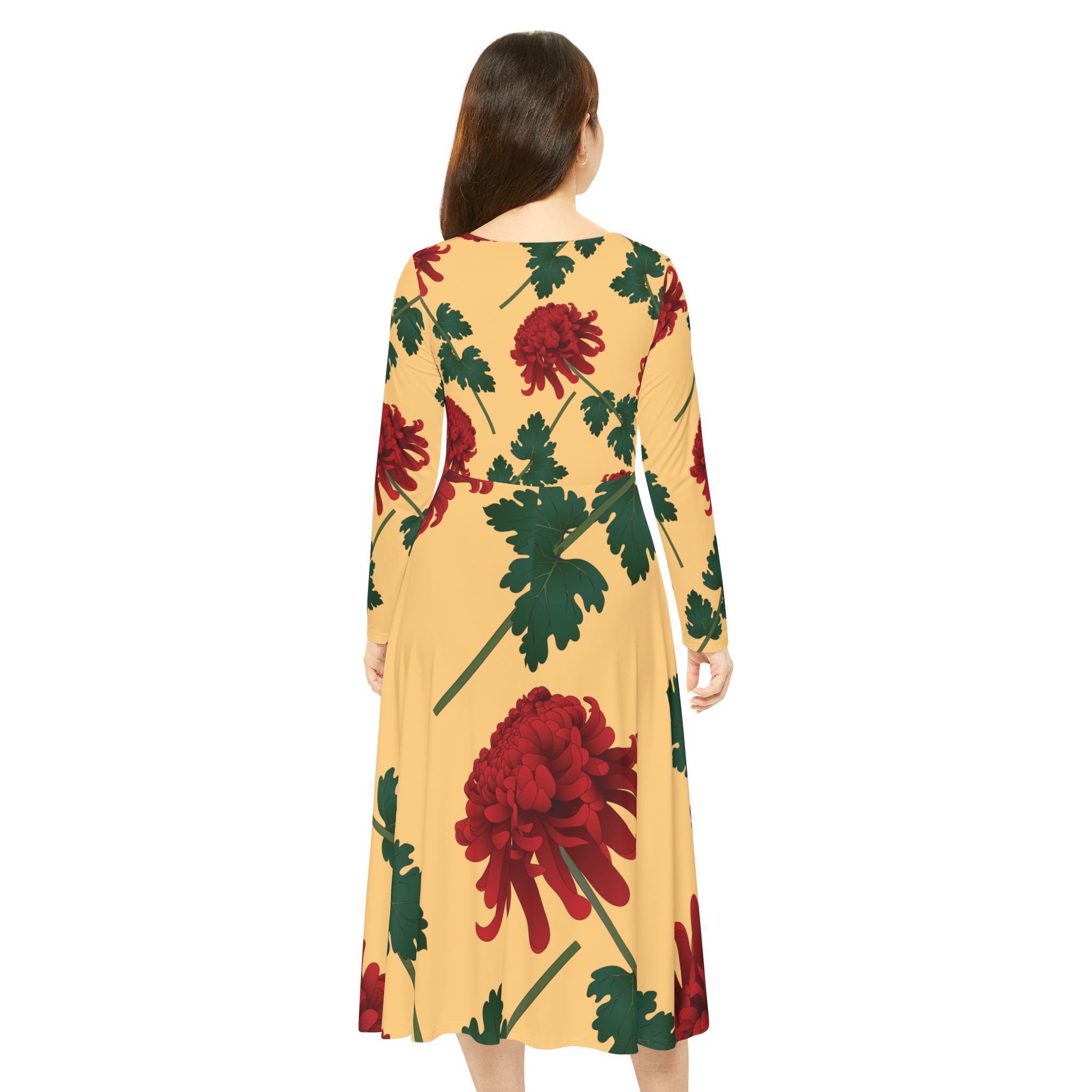 Minimalist Women's Long Sleeve Dance Dress Perfect for Gathering Partywear Various Occasions Stylish Dress Havaiian - Image 5